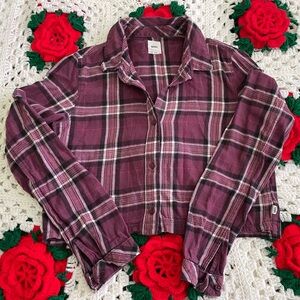 Vans Cropped Plaid Flannel Purple